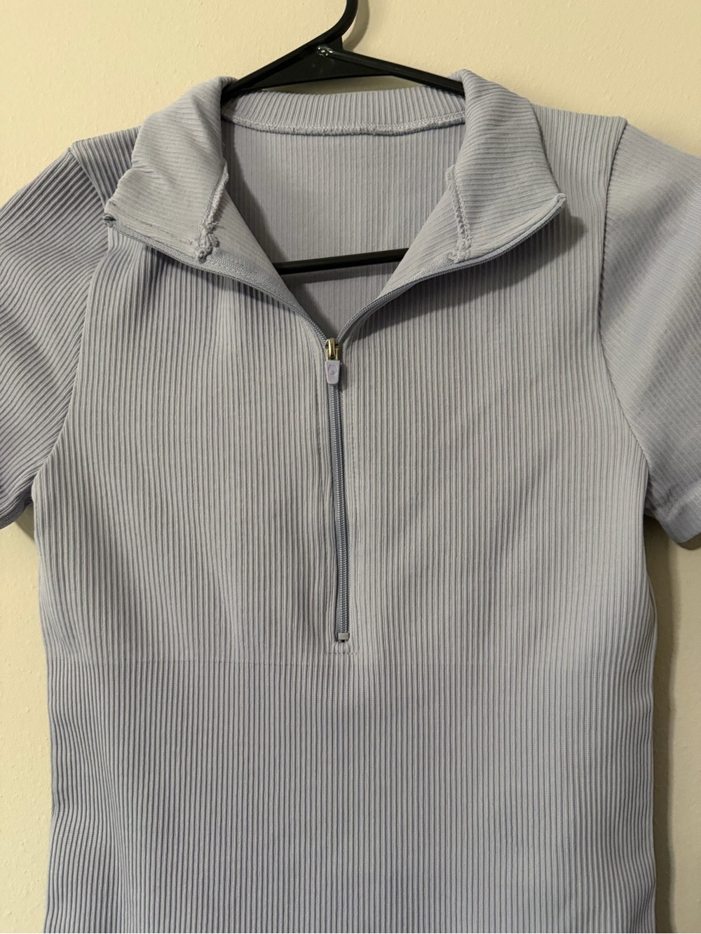 OQQ Ribbed Zip-Front Mini Dress in Light Blue Size M Bodycon Athleisure - Picture 3 of 6